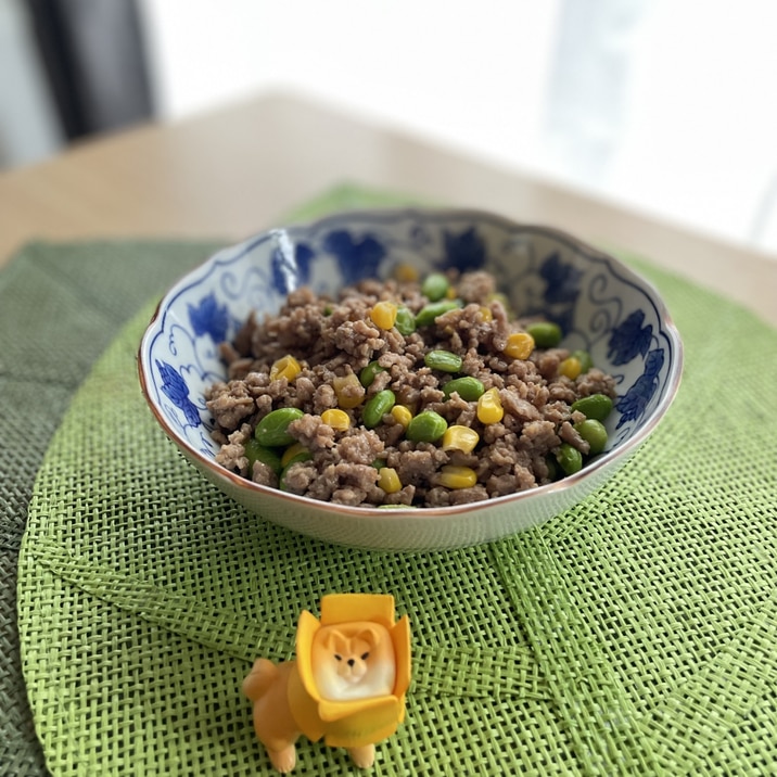 チーズ入り♡甘辛そぼろ炒め